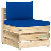 vidaXL Modulares Mittelsofa mit Kissen Gr&uuml;n Impr&auml;gniertes Holz