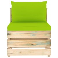 vidaXL Modulares Mittelsofa mit Kissen Gr&uuml;n Impr&auml;gniertes Holz