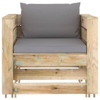 vidaXL 2-tlg. Garten-Lounge-Set mit Kissen Gr&uuml;n Impr&auml;gniertes Holz