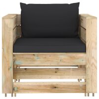 vidaXL 2-tlg. Garten-Lounge-Set mit Kissen Gr&uuml;n Impr&auml;gniertes Holz