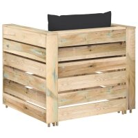 vidaXL 2-tlg. Garten-Lounge-Set mit Kissen Gr&uuml;n Impr&auml;gniertes Holz