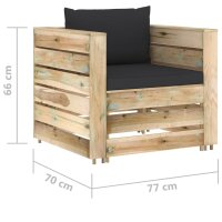 vidaXL 2-tlg. Garten-Lounge-Set mit Kissen Gr&uuml;n Impr&auml;gniertes Holz