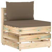 vidaXL 3-tlg. Garten-Lounge-Set mit Kissen Gr&uuml;n Impr&auml;gniertes Holz