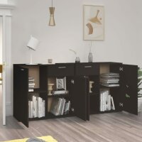 vidaXL Sideboard Schwarz 160x36x75 cm Holzwerkstoff