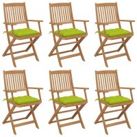 WOWONA Klappbare Gartenstühle 6 Stk. mit Kissen...