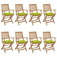 vidaXL Klappbare Gartenstühle 8 Stk. mit Kissen...