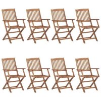 vidaXL Klappbare Gartenstühle 8 Stk. mit Kissen...