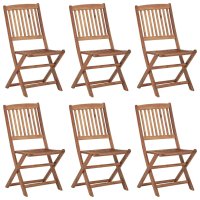 vidaXL Klappbare Gartenstühle 6 Stk. mit Kissen...