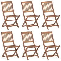 WOWONA Klappbare Gartenstühle 6 Stk. mit Kissen...