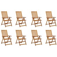 vidaXL Klappbare Gartenstühle mit Kissen 8 Stk....