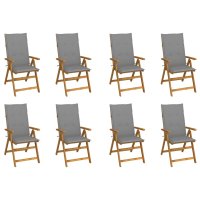 vidaXL Klappbare Gartenstühle mit Kissen 8 Stk....