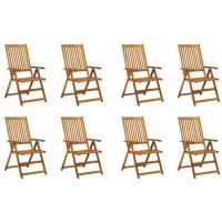 vidaXL Klappbare Gartenstühle mit Kissen 8 Stk....