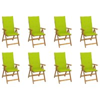 vidaXL Klappbare Gartenstühle mit Kissen 8 Stk....
