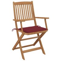 vidaXL Klappbare Gartenstühle mit Kissen 8 Stk....