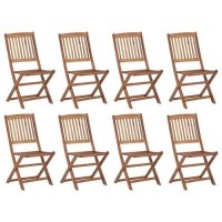 vidaXL Klappbare Gartenstühle mit Kissen 8 Stk....