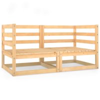 vidaXL 2-Sitzer-Gartensofa Kiefer Massivholz