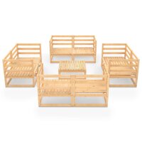 vidaXL 9-tlg. Garten-Lounge-Set Massivholz Kiefer