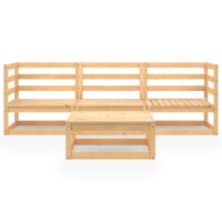 vidaXL 4-tlg. Garten-Lounge-Set Massivholz Kiefer