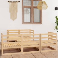 vidaXL 6-tlg. Garten-Lounge-Set Kiefer Massivholz