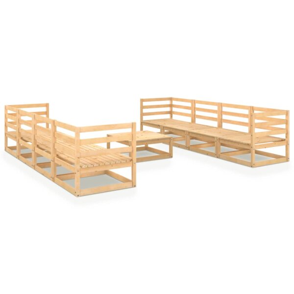 WOWONA 9-tlg. Garten-Lounge-Set Massivholz Kiefer