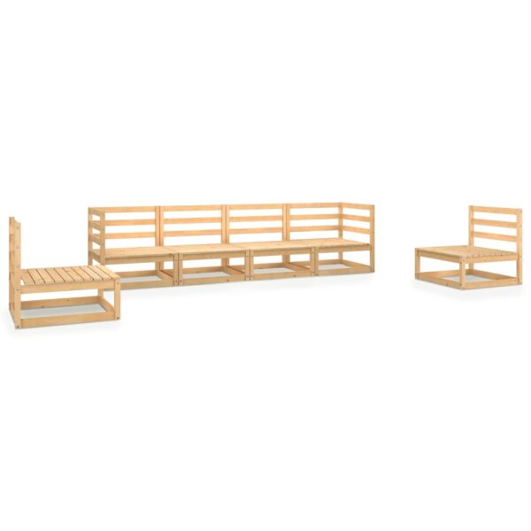 WOWONA 6-tlg. Garten-Lounge-Set Massivholz Kiefer