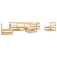 WOWONA 7-tlg. Garten-Lounge-Set Massivholz Kiefer