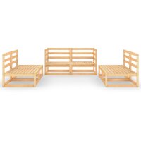 WOWONA 6-tlg. Garten-Lounge-Set Massivholz Kiefer