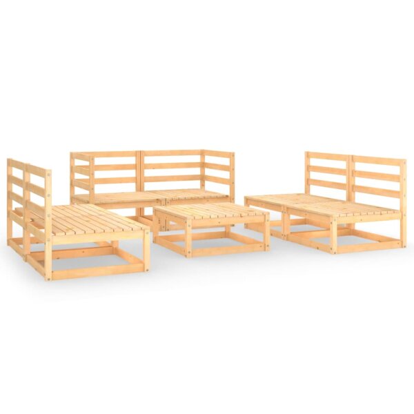 WOWONA 7-tlg. Garten-Lounge-Set Massivholz Kiefer