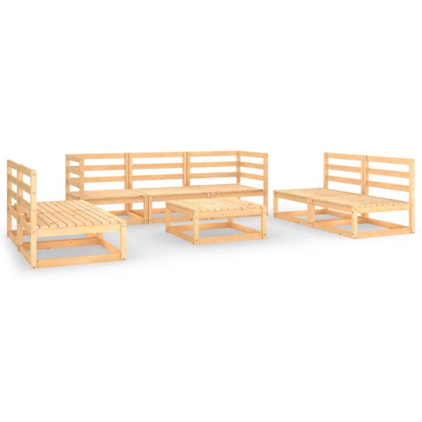 WOWONA 8-tlg. Garten-Lounge-Set Massivholz Kiefer