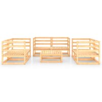 vidaXL 7-tlg. Garten-Lounge-Set Massivholz Kiefer