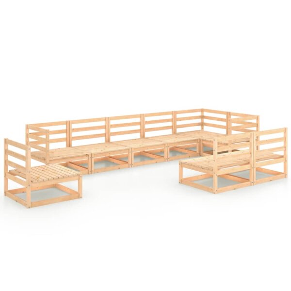 WOWONA 9-tlg. Garten-Lounge-Set Massivholz Kiefer