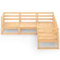 WOWONA 5-tlg. Garten-Lounge-Set Massivholz Kiefer