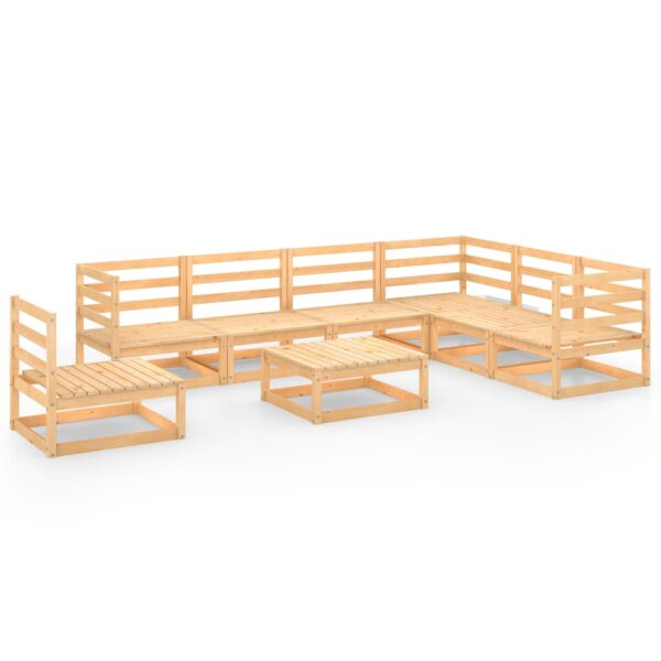 WOWONA 8-tlg. Garten-Lounge-Set Massivholz Kiefer