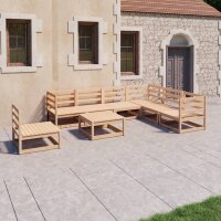 WOWONA 8-tlg. Garten-Lounge-Set Massivholz Kiefer