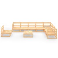 vidaXL 9-tlg. Garten-Lounge-Set Massivholz Kiefer