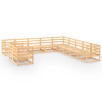 WOWONA 11-tlg. Garten-Lounge-Set Massivholz Kiefer