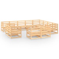 WOWONA 12-tlg. Garten-Lounge-Set Massivholz Kiefer