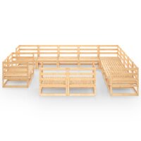 WOWONA 13-tlg. Garten-Lounge-Set Massivholz Kiefer