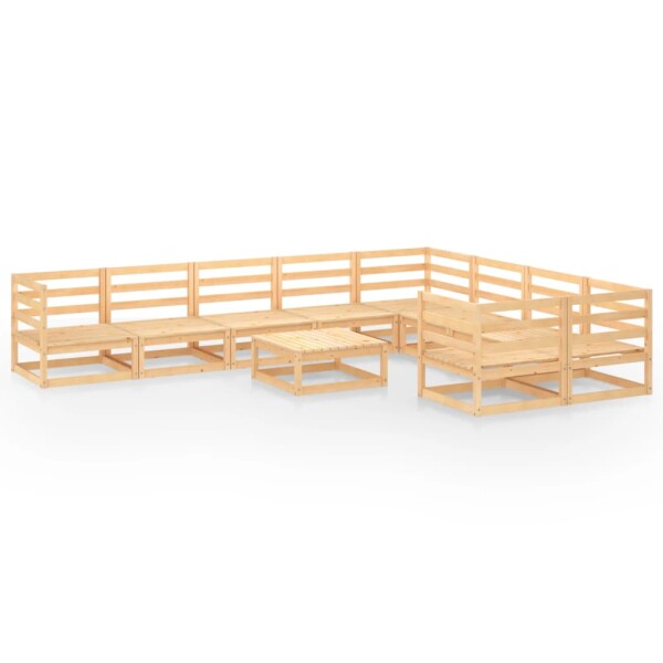 vidaXL 10-tlg. Garten-Lounge-Set Massivholz Kiefer