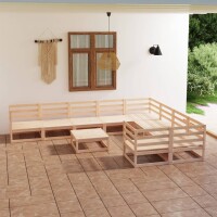 vidaXL 10-tlg. Garten-Lounge-Set Massivholz Kiefer