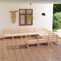 WOWONA 10-tlg. Garten-Lounge-Set Massivholz Kiefer