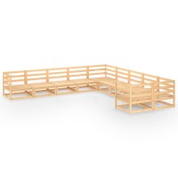 WOWONA 10-tlg. Garten-Lounge-Set Massivholz Kiefer