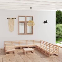 WOWONA 12-tlg. Garten-Lounge-Set Massivholz Kiefer