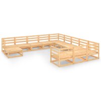 WOWONA 12-tlg. Garten-Lounge-Set Massivholz Kiefer