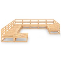 WOWONA 12-tlg. Garten-Lounge-Set Massivholz Kiefer