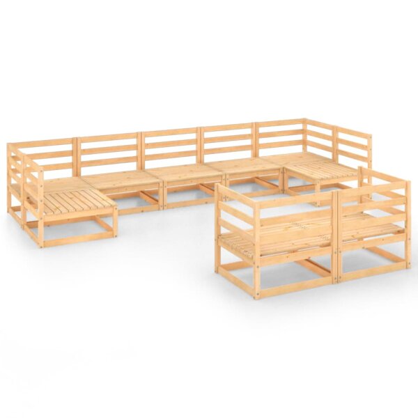 WOWONA 9-tlg. Garten-Lounge-Set Massivholz Kiefer