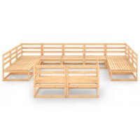 WOWONA 11-tlg. Garten-Lounge-Set Massivholz Kiefer