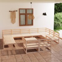 WOWONA 12-tlg. Garten-Lounge-Set Massivholz Kiefer