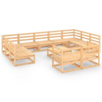 WOWONA 12-tlg. Garten-Lounge-Set Massivholz Kiefer