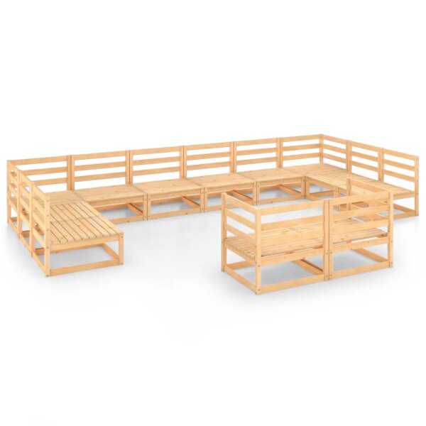 vidaXL 12-tlg. Garten-Lounge-Set Massivholz Kiefer